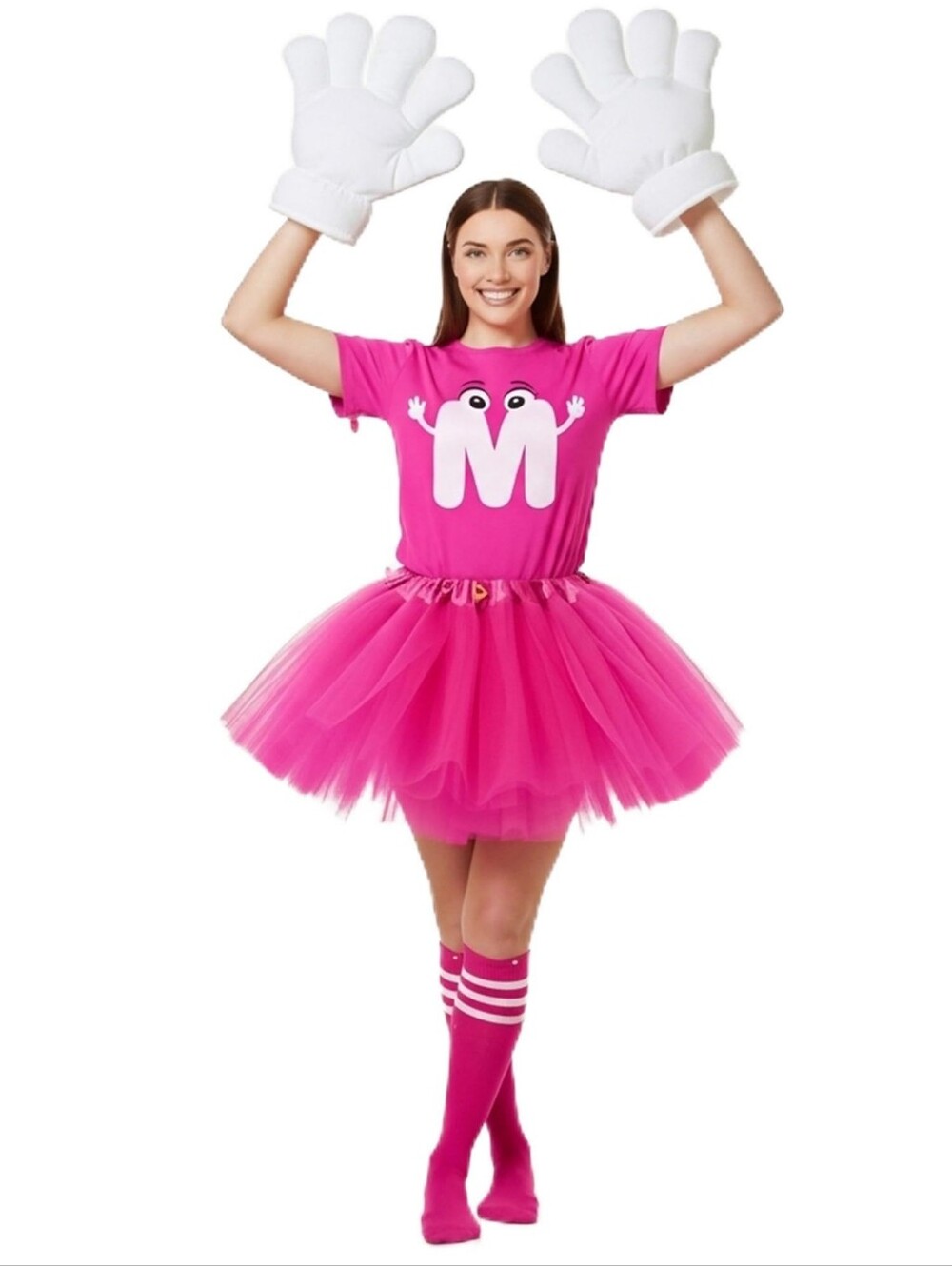 Women's Pink M Letter Tutu Costume, XL